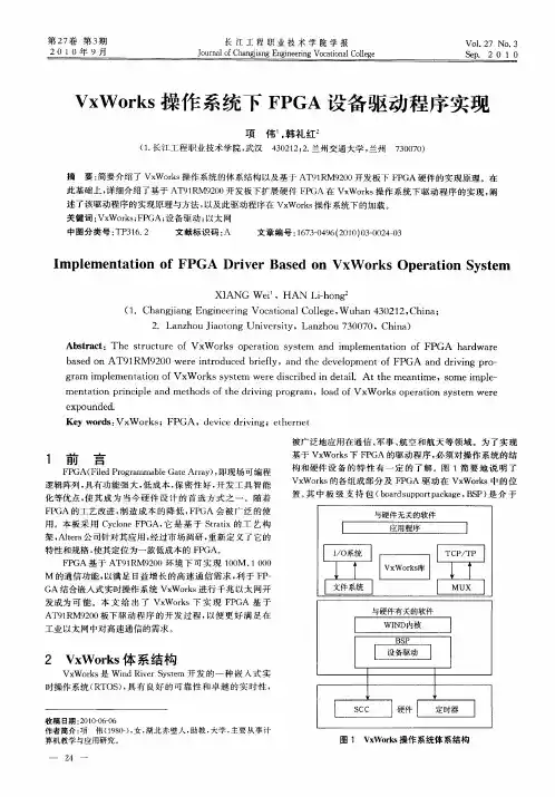 VxWorks操作系统下FPGA设备驱动程序实现