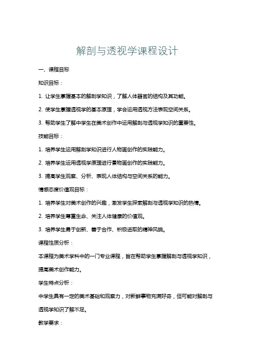 解剖与透视学课程设计