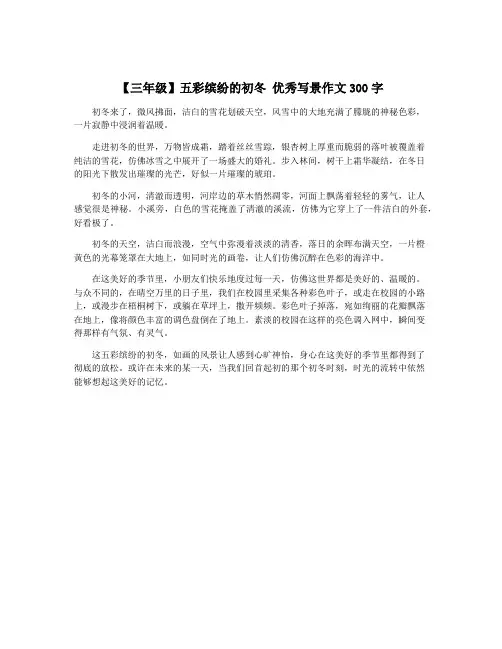 【三年级】五彩缤纷的初冬 优秀写景作文300字
