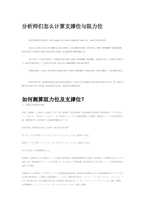 彻底搞清支撑位和阻力位