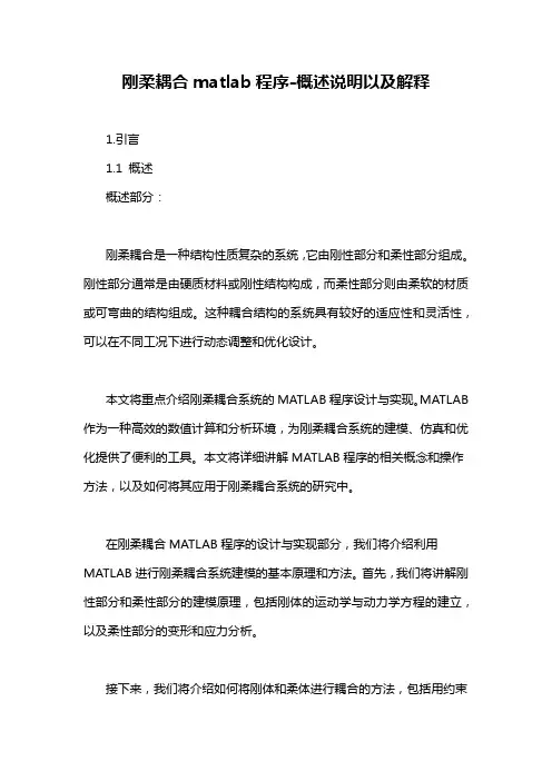 刚柔耦合matlab程序-概述说明以及解释