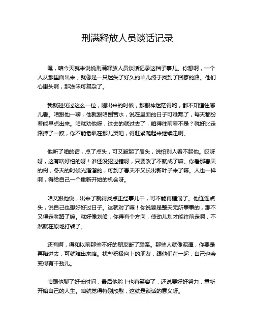 刑满释放人员谈话记录