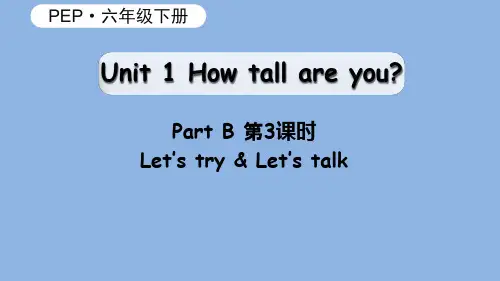 人教PEP版小学六年级下册英语精品教学课件(课标版)Unit 第3课时 B Let's try