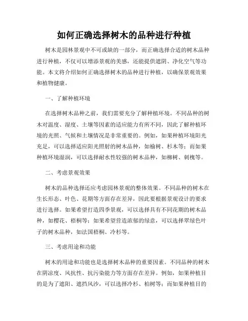 如何正确选择树木的品种进行种植