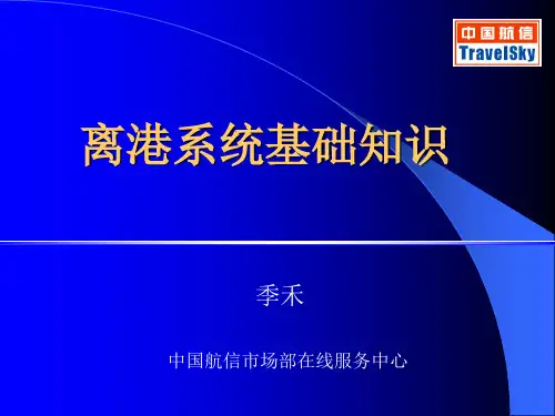 离港系统基础知识 ppt课件