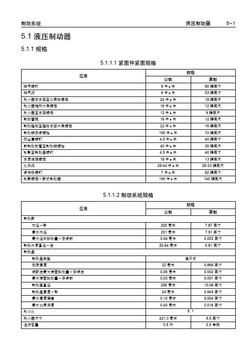 乐骋乐风维修手册十三：液压制动器