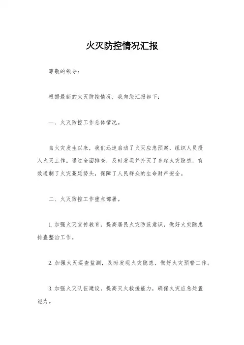 火灭防控情况汇报