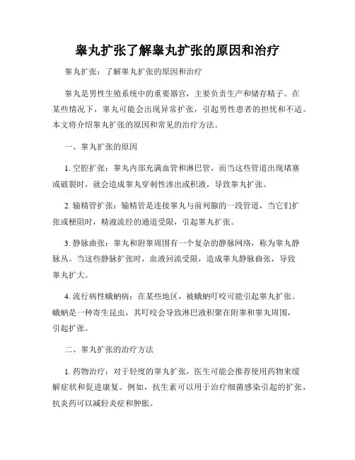 睾丸扩张了解睾丸扩张的原因和治疗
