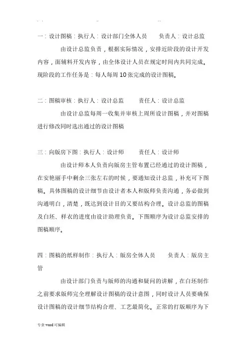 服装公司工作流程图