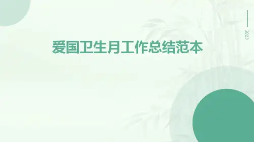 爱国卫生月工作总结范本PPT