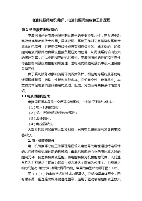 电液伺服阀知识讲解，电液伺服阀组成和工作原理