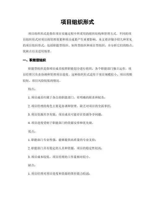 项目组织形式