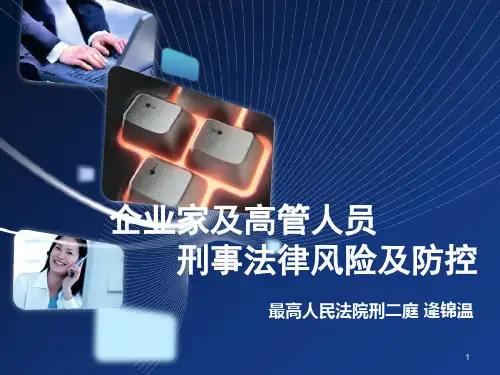 企业家及高管人员刑事法律风险及防控