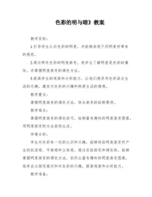 色彩的明与暗》教案