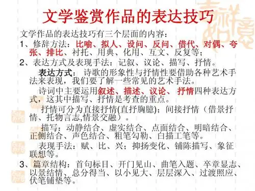 《诗歌鉴赏表达技巧修辞手法》课件