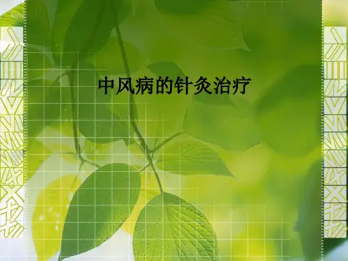 中风病的针灸治疗PPT课件