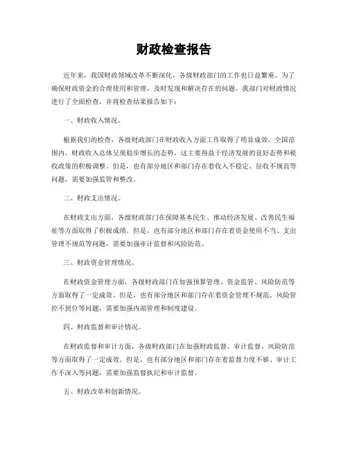 财政检查报告