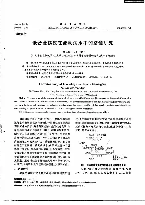 低合金铸铁在流动海水中的腐蚀研究
