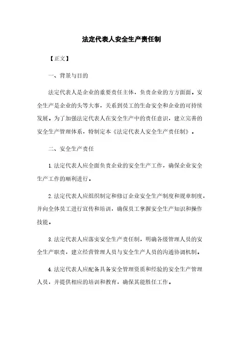 法定代表人安全生产责任制