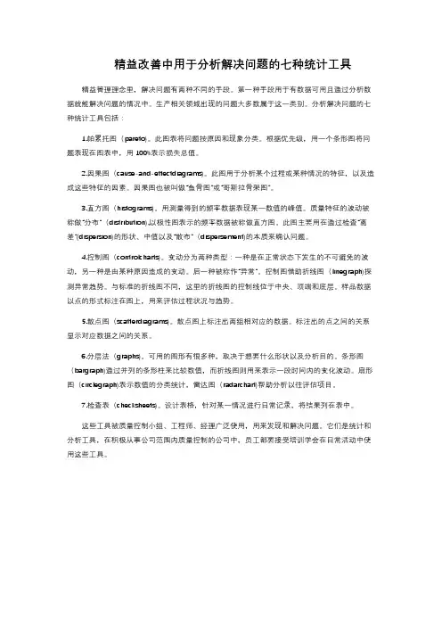 精益改善中用于分析解决问题的七种统计工具