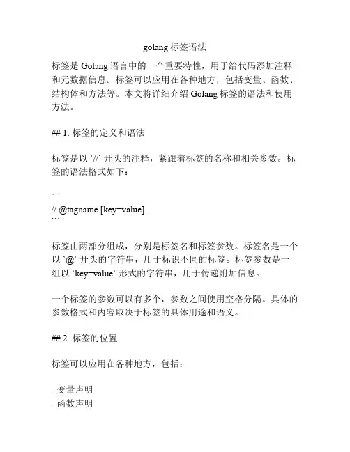 golang标签语法