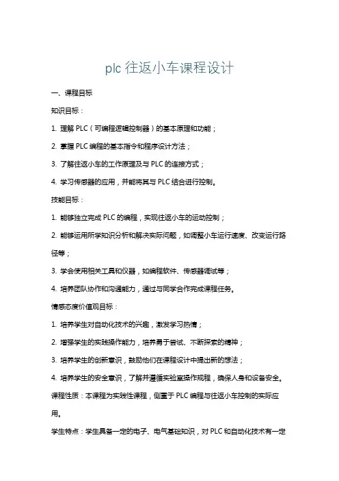 plc往返小车课程设计
