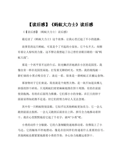 【读后感】《蚂蚁大力士》读后感