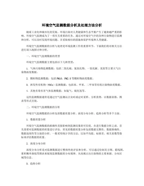 环境空气监测数据分析及处理方法分析
