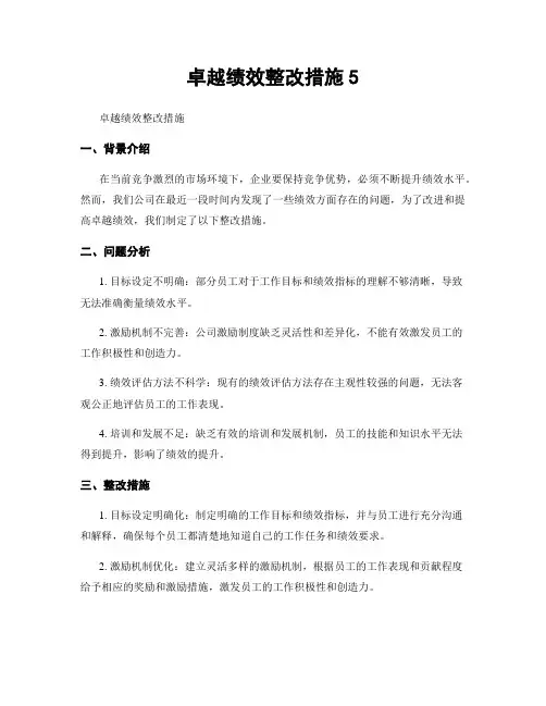 卓越绩效整改措施5