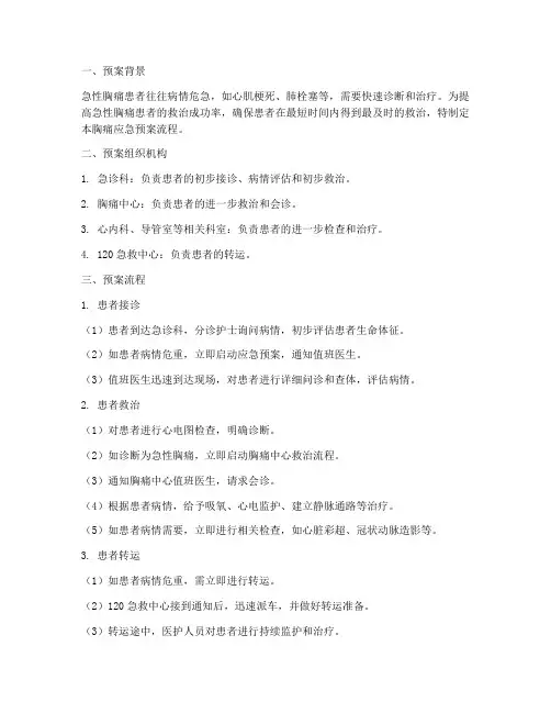 胸痛应急预案流程