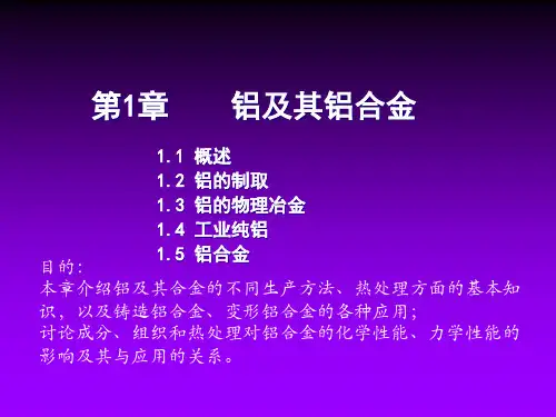 铝及铝合金基本性质介绍