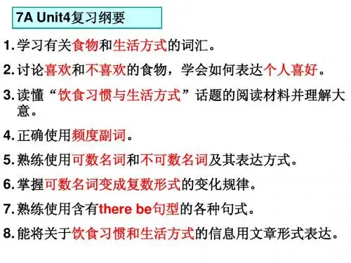 牛津7A_Unit4复习课件