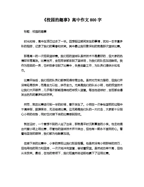 《校园的趣事》高中作文800字