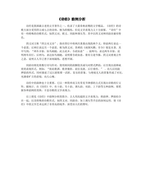 《诗经》韵例分析