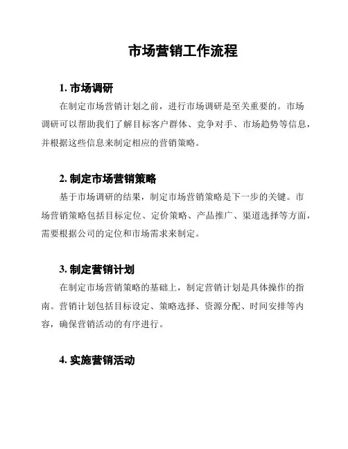 市场营销工作流程