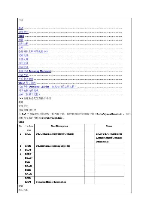 SAPFICO总账配置及其操作手册