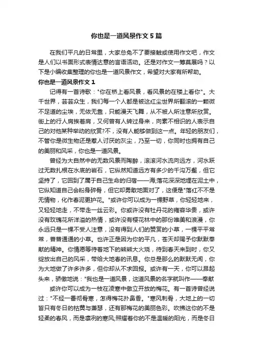 你也是一道风景作文5篇
