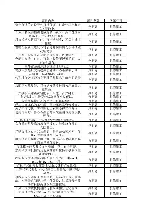 钳工试题1