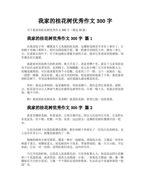 我家的桂花树优秀作文300字