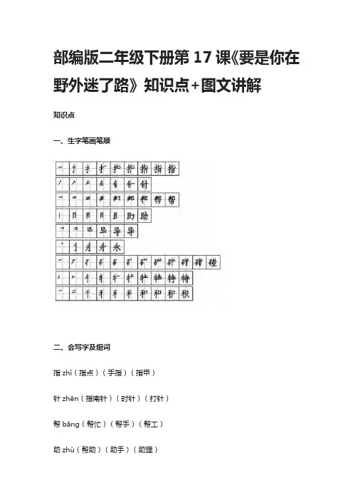 部编版二年级下册第17课《要是你在野外迷了路》知识点+图文讲解