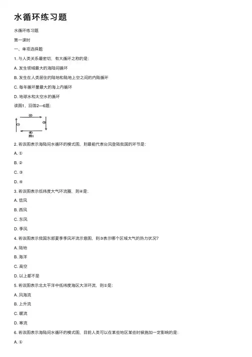水循环练习题