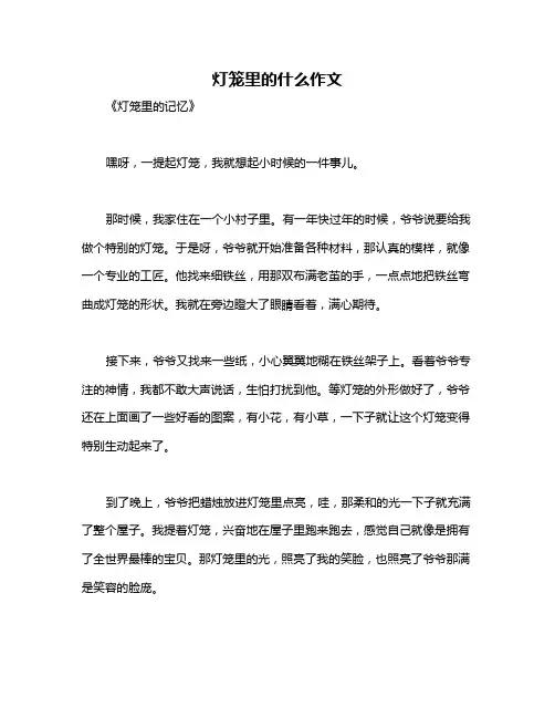 灯笼里的什么作文