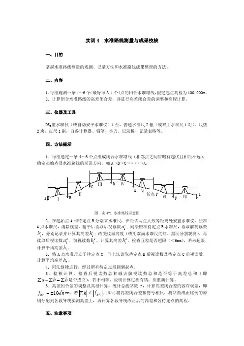水准路线测量与成果校核