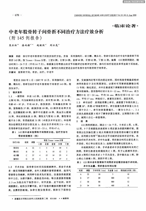 中老年股骨转子间骨折不同治疗方法疗效分析(附145例报告)