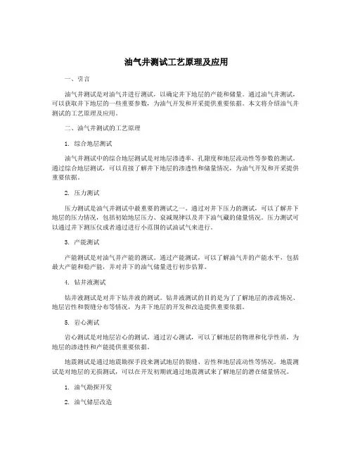 油气井测试工艺原理及应用