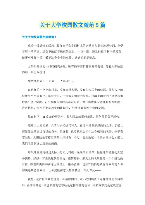 关于大学校园散文随笔5篇