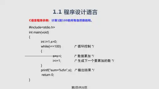 C语言程序设计程序设计概述PPT课件