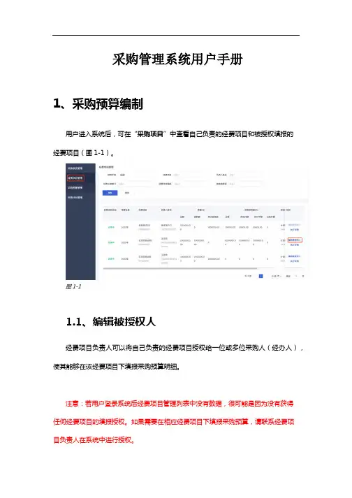 采购管理系统用户手册