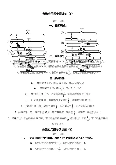 分数应用题专项训练(经典)