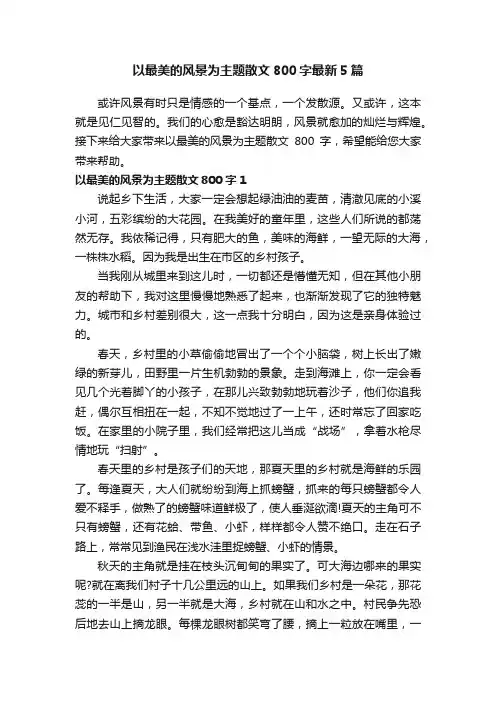 以最美的风景为主题散文800字最新5篇